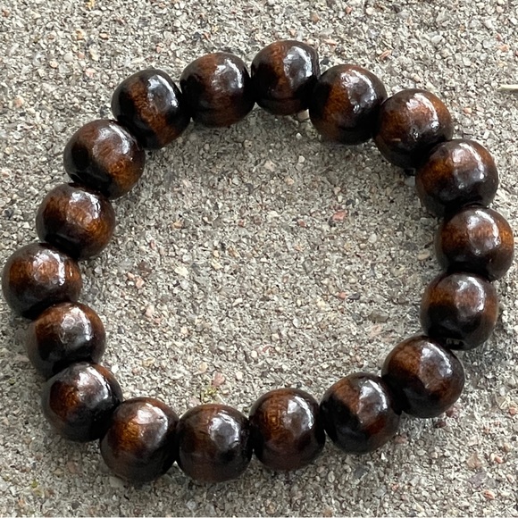 Brown Wooden Bead Bracelet - Picture 1 of 2